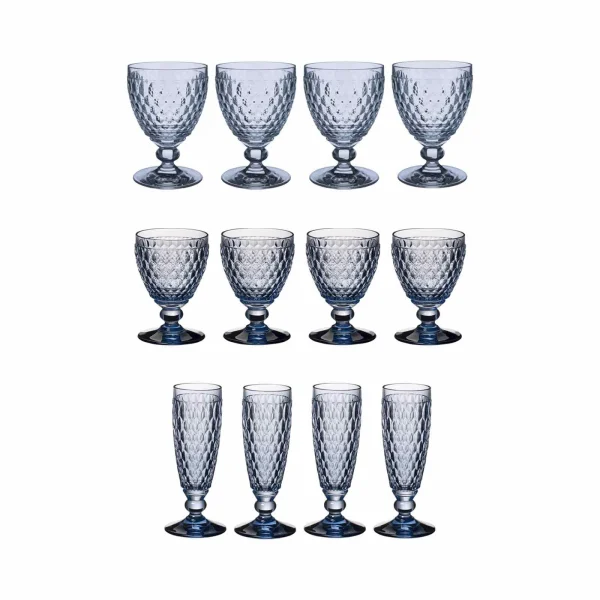 Villeroy & Boch Boston Coloured Wein- & Sektgläser 12er Set Blau 1