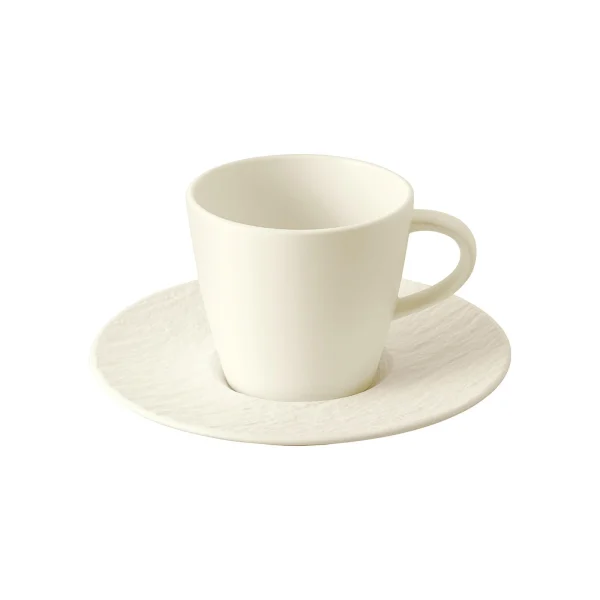 Villeroy & Boch Manufacture Rock Kaffeetasse Mit Untertasse Weiß 1