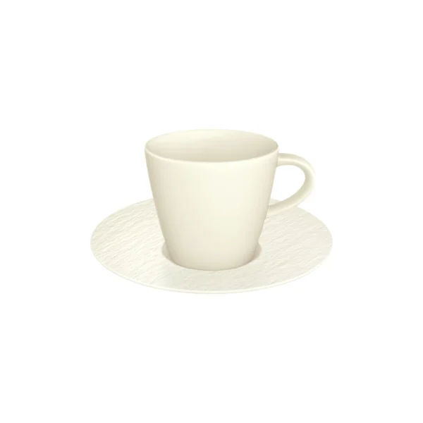 Villeroy & Boch Manufacture Rock Kaffeetasse Mit Untertasse Weiß 4