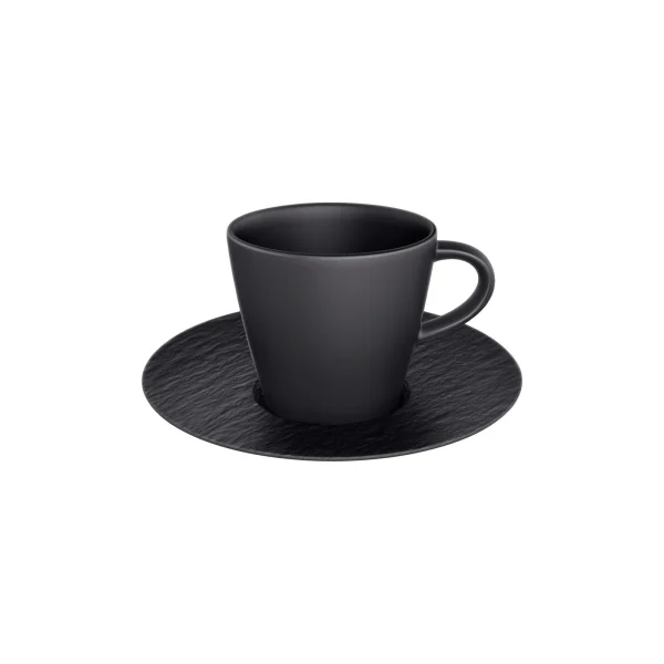 Villeroy & Boch Manufacture Rock Espressotasse Mit Untertasse Schwarz 1