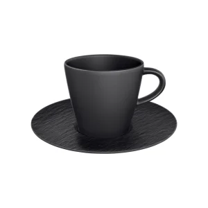 Villeroy & Boch Manufacture Rock Kaffeetasse Mit Untertasse Weiß 11