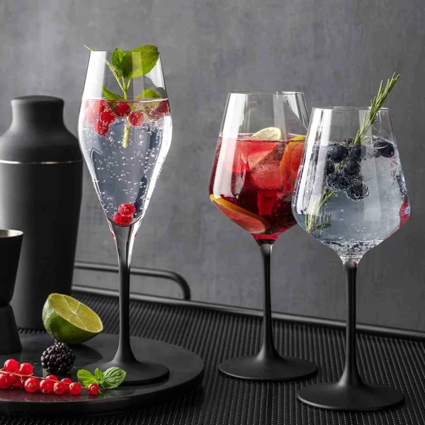 Villeroy & Boch 12er Set Wein- Und Sektgläser Manufacture Rock In Schwarz-transparent 9