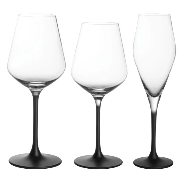 Villeroy & Boch 12er Set Wein- Und Sektgläser Manufacture Rock In Schwarz-transparent 11