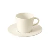 Villeroy & Boch Kaffeetasse Mit Untertasse Manufacture Rock 150 Ml / ø 15,4 Cm In Weiß 22