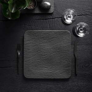 Villeroy & Boch Servierplatte Quadratisch/Gourmetteller Manufacture Rock In Schwarz 10